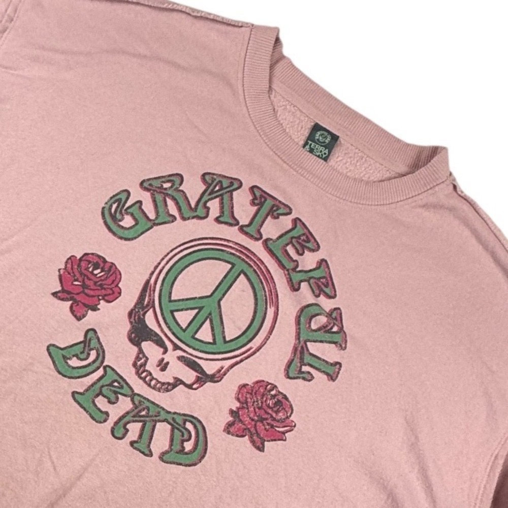 Terra & Sky Grateful Dead Graphic Sweatshirt Size 4X Pink Rose Skater Y2K